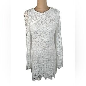 Seven Wonders Elegant‎ White Crochet Lace Pattern Dress SZ 6